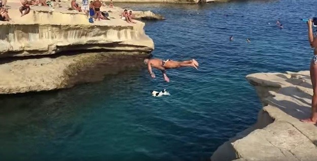 NEUSTRAŠIVA TERIJERKA Pogledajte kako Jack Russellica sa stijena skače u vodu