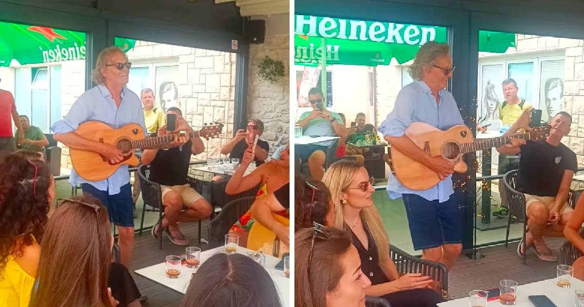 Tedi Spalato spontano zasvirao u kafiću u Veloj Luci, gosti pjevali uglas s njim