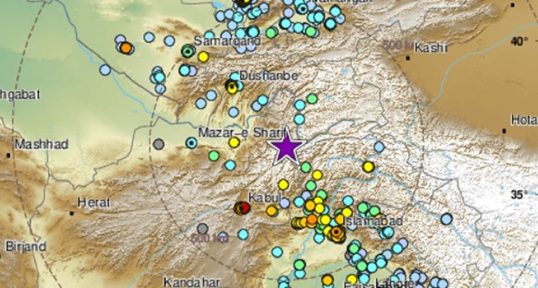 Potres u Afganistanu jačine 6.5 po Richteru