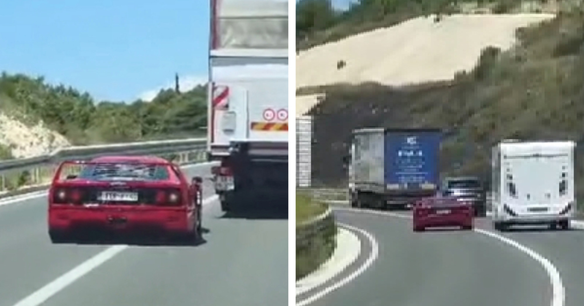 VIDEO Skupocjenim Ferrarijem pretjecao kolonu preko pune linije kod Pelješkog mosta
