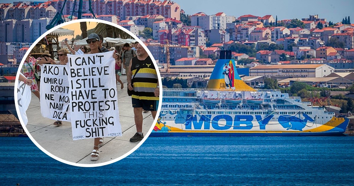 Splićani ponovno prosvjeduju zbog azbestnog broda. "Plenkoviću, pogledaj Split"