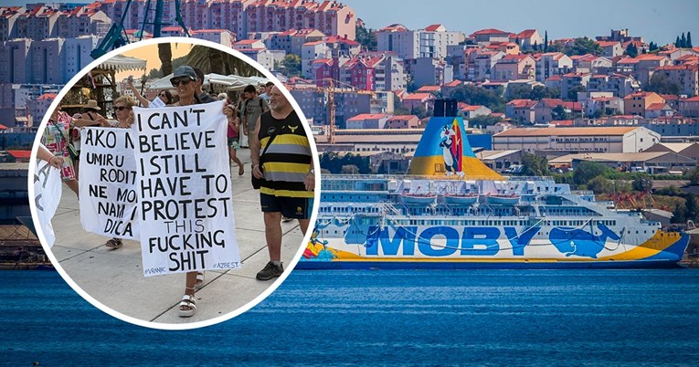 Splićani ponovno prosvjeduju zbog azbestnog broda. "Plenkoviću, pogledaj Split"
