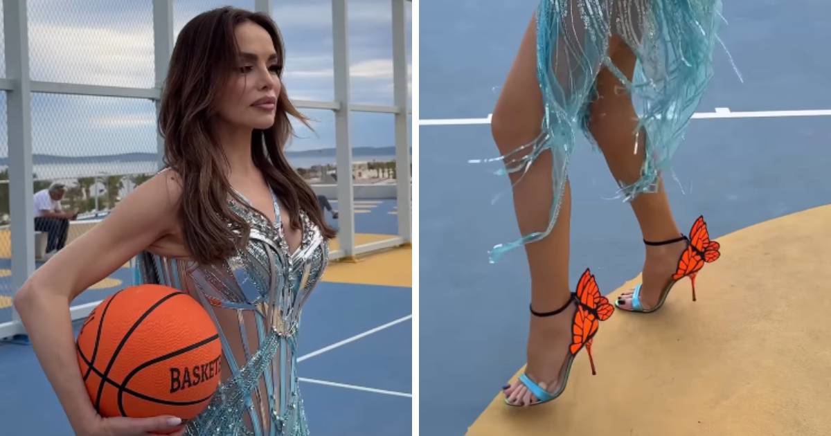 VIDEO Severina zaigrala košarku u glamuroznoj haljini i visokim potpeticama