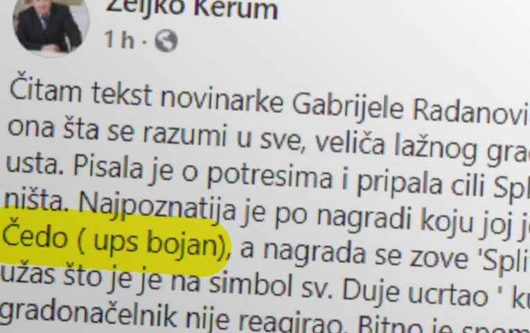 Kerum Bojana Ivoševića nazvao Čedom