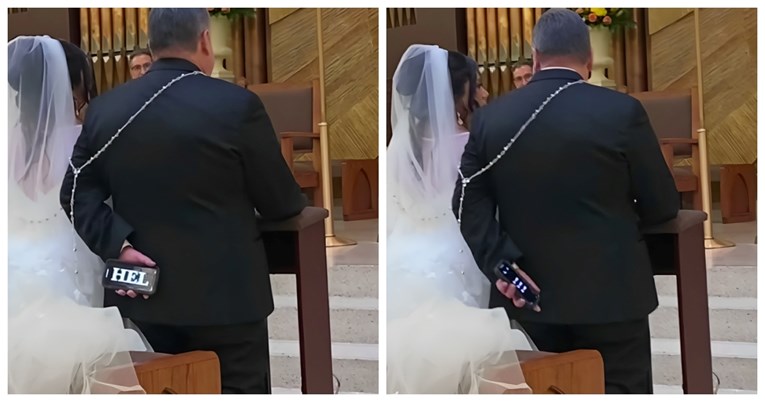 VIDEO Mladoženja šokirao goste porukom s mobitela koju je vrtio na vjenčanju