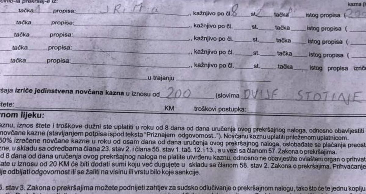 Kažnjen jer je policajcu na riječ "olovo” odgovorio s "na mom bolovo"