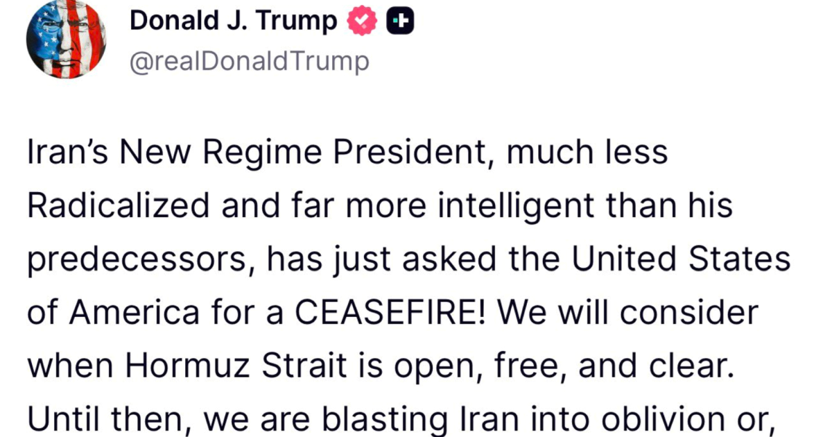 Trump: Iran je upravo zatražio PREKID VATRE