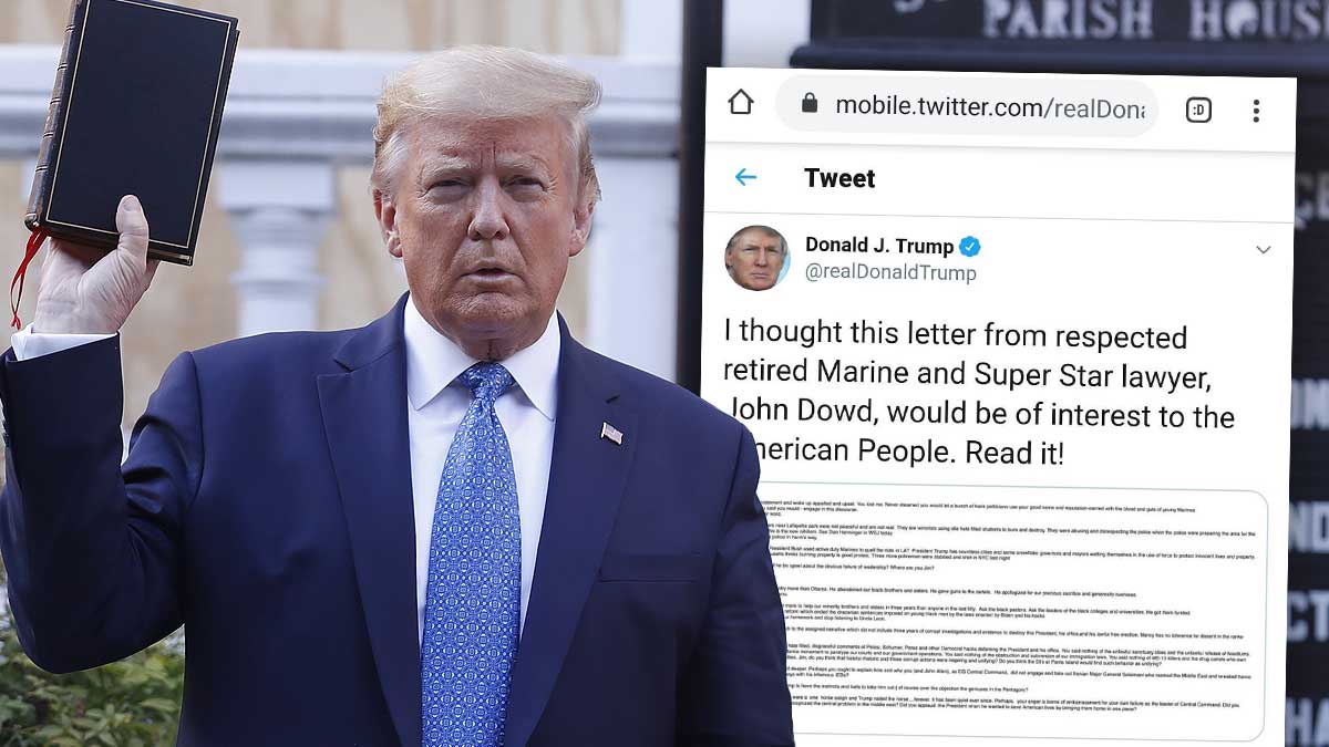 Trump objavio pismo u kojem se mirni prosvjednici nazivaju teroristima