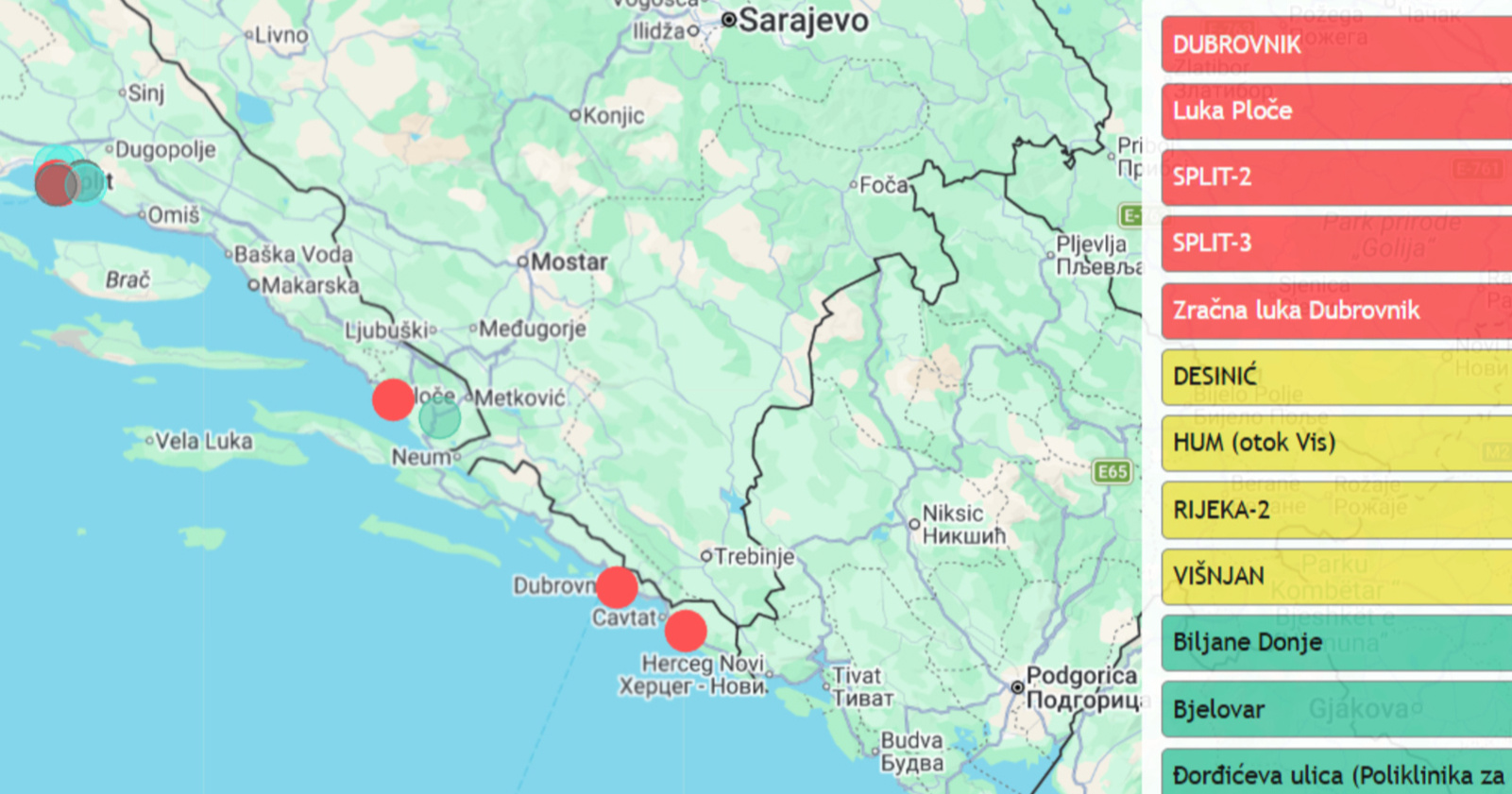 Lošija kvaliteta zraka na jugu Hrvatske i danas