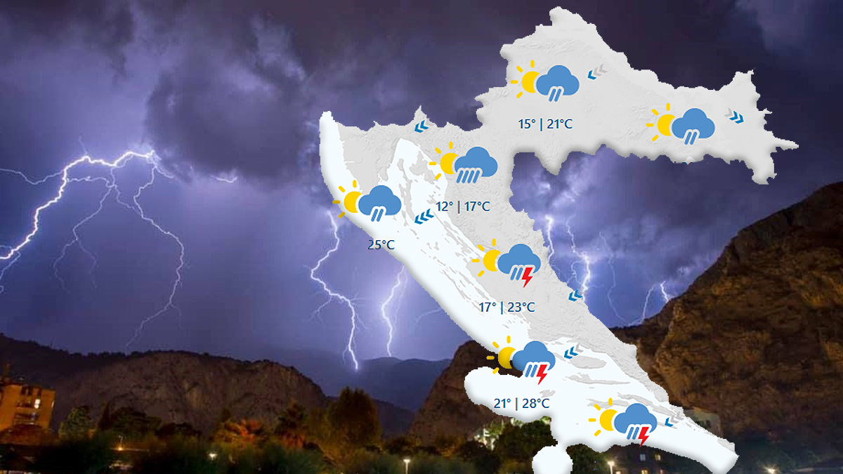 Na kopno stiglo zahlađenje s kišom. Krajem tjedna jutra će biti još hladnija