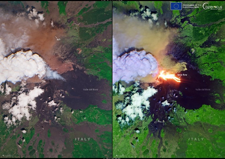 Erupcija Etne snimljena iz svemira, pogledajte