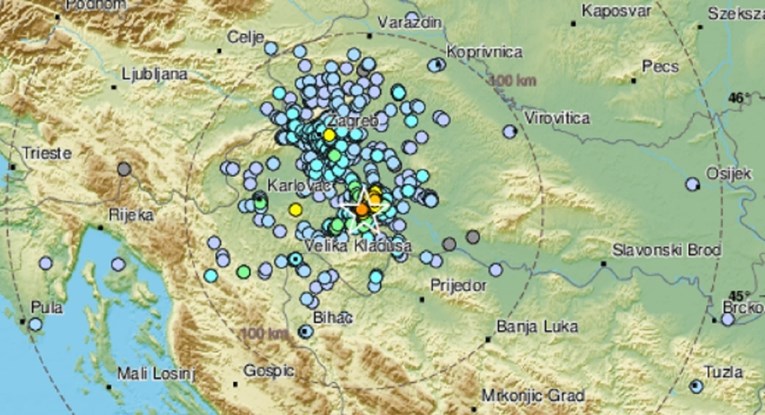 Kod Petrinje potres magnitude 3.6
