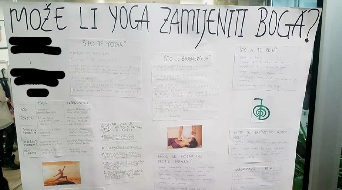 Ovako izgleda ulaz u školu kod Zagreba: "Može li joga zamijeniti boga?"