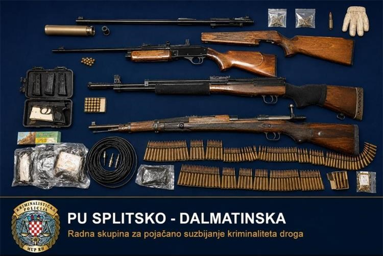 VIDEO Policija objavila snimku akcije u Dalmaciji. Kod dilera (20) našli hrpu oružja