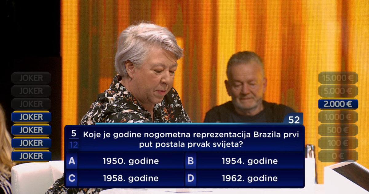 Doris je u Jokeru muke zadalo nogometno pitanje. Znate li vi odgovor?