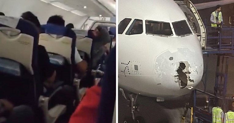 VIDEO Avion s 227 putnika u Indiji pogodila tuča, sletio s golemom rupom na nosu