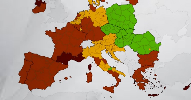 Objavljena nova korona-karta, cijela Hrvatska je narančasta