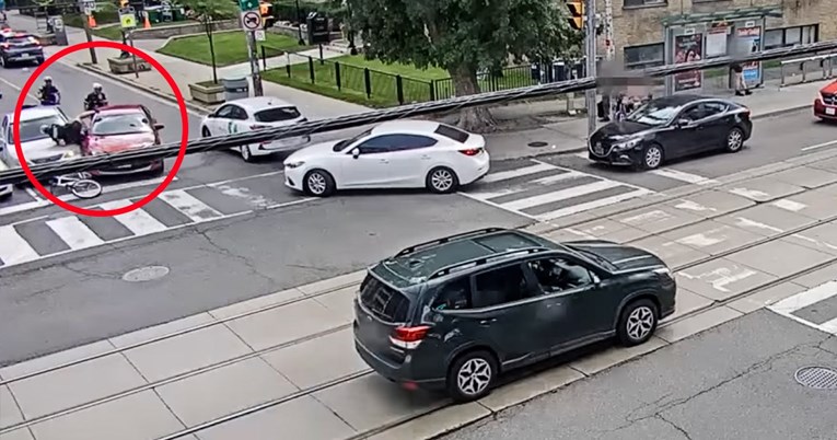 VIDEO Tinejdžeri ukradenom Toyotom pokušali pregaziti policajca na biciklu