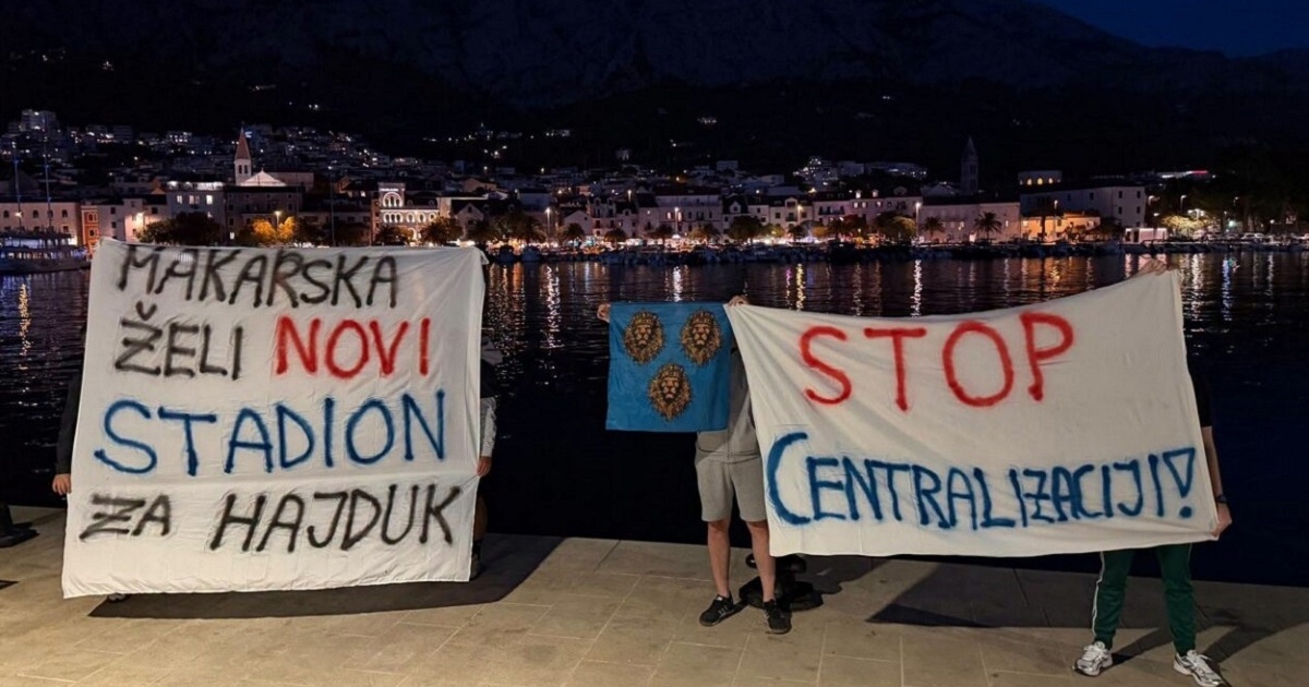 FOTO Navijači Hajduka od Makarske do Benkovca: Za novi stadion. Stop centralizaciji