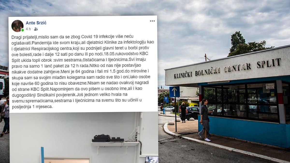 Infektolog iz splitske bolnice: Umjesto ručka, daju nam sendviče i jabuku