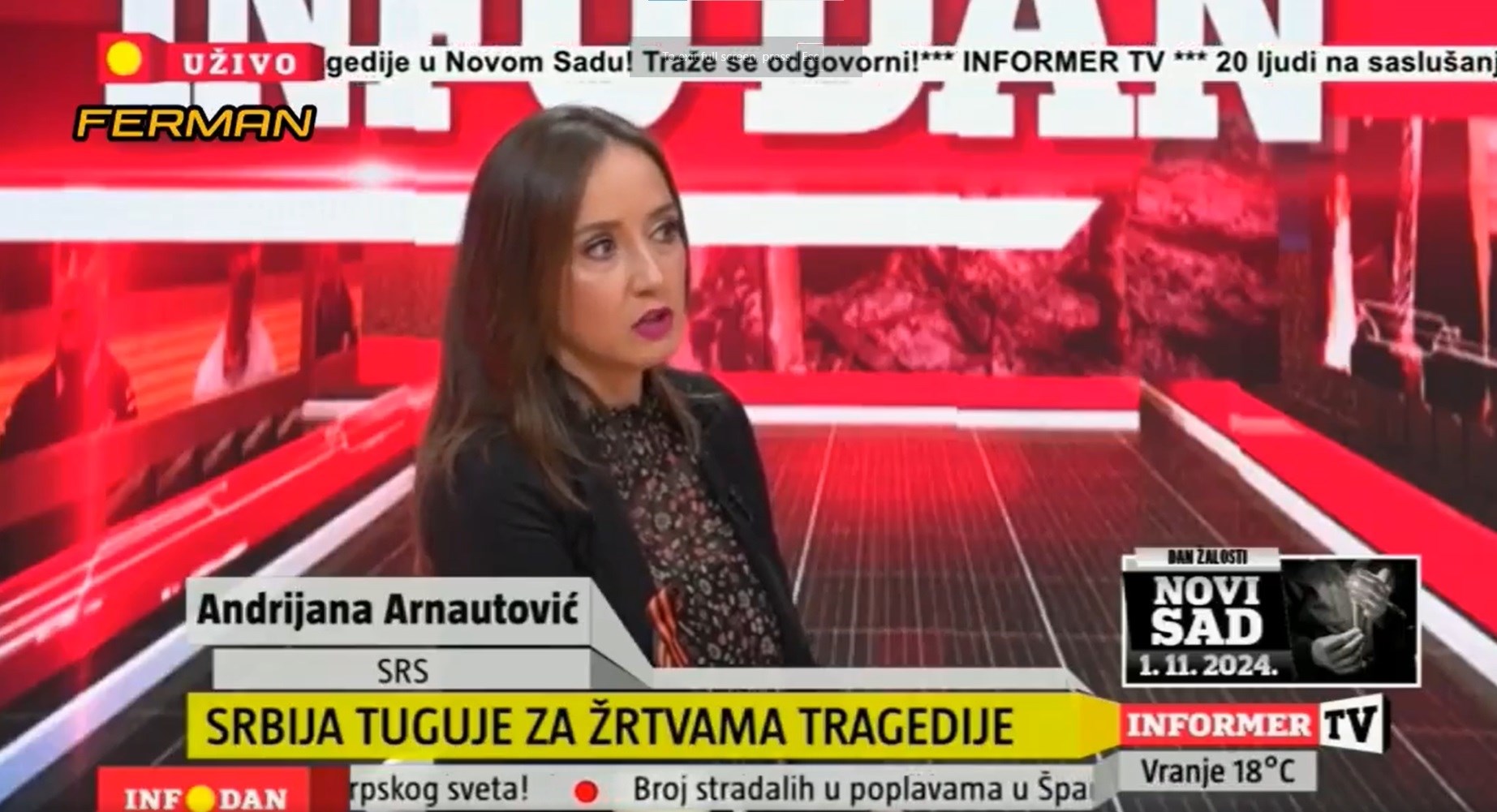 Šešeljevka na TV-u nakon tragedije:  Možemo zapaliti Hrvatsku i osloboditi Krajinu