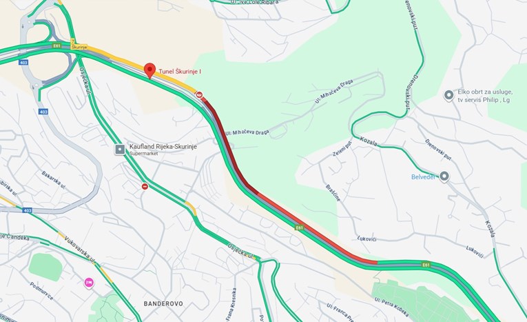 Nesreća na A7 u tunelu Škurinje I u smjeru Rupe