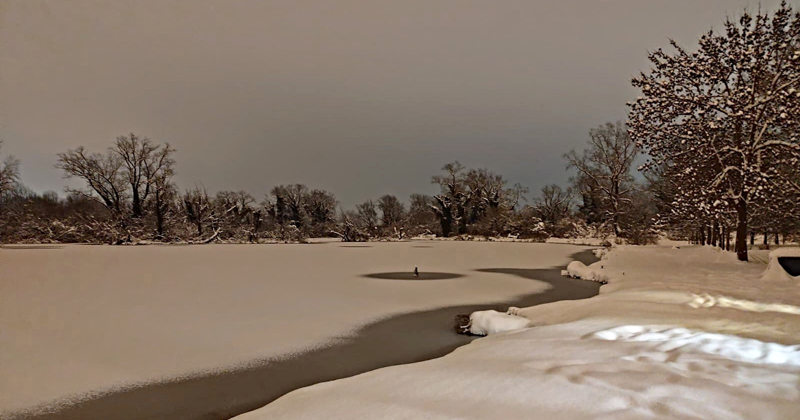 Jezera Savica u Zagrebu zaleđena su i prekrivena snijegom. Pogledajte video