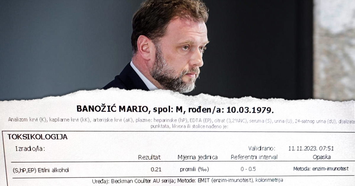 Širi se Banožićev nalaz iz vinkovačke bolnice. U 6:47 imao 0.21 promil