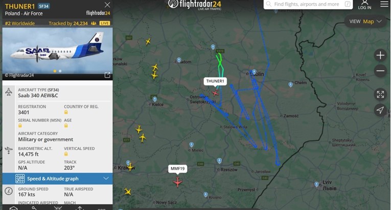 Stižu snimke iz Poljske. Analitičar objavio prizor s FlightRadara: "Bilo je živo"