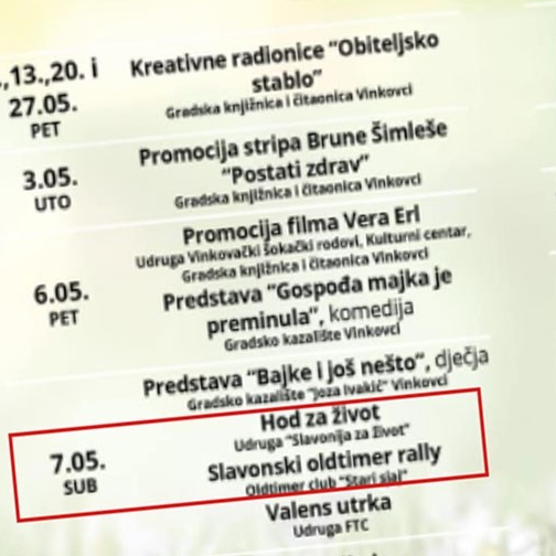 Grad Vinkovci na Fejsu: Proljeće kod nas je bogato, dođite na Hod za život