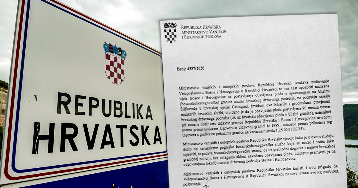 BiH ušla u hrvatski teritorij 90 metara, dobila diplomatsku notu