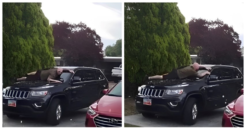 VIDEO Amerikanac skočio na šajbu od auta da je spasi od jake tuče, snimka postala hit