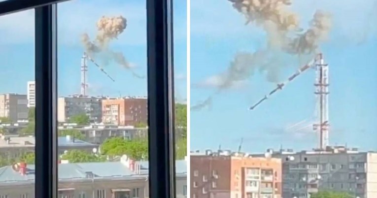 VIDEO Rusi napali Harkiv. Toranj visok 240 metara se prepolovio i srušio