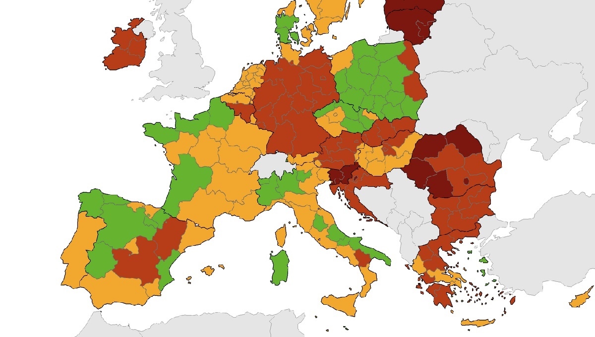 ECDC objavio novu kartu. Cijela Hrvatska i dalje crvena, Zagreb u tamnocrvenom