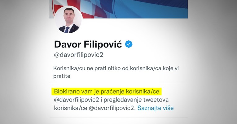 Ima li ministar Filipović pravo blokirati građane na Twitteru?