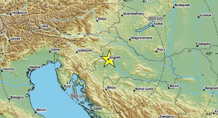 Potres magnitude 1.3 po Richteru kod Zagreba