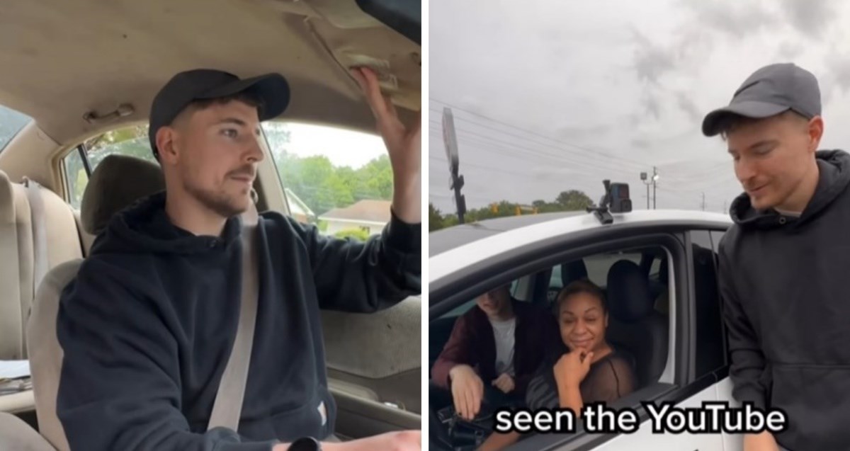 Youtuber nepoznatoj ženi dao novog Teslu i uzeo njenu krntiju dok su čekali zeleno