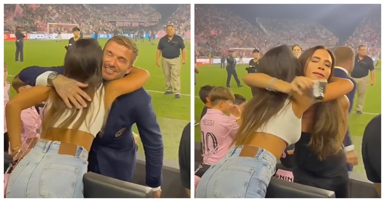 Messijeva Antonela i David Beckham prisno se zagrlili, Victorijina reakcija je sve