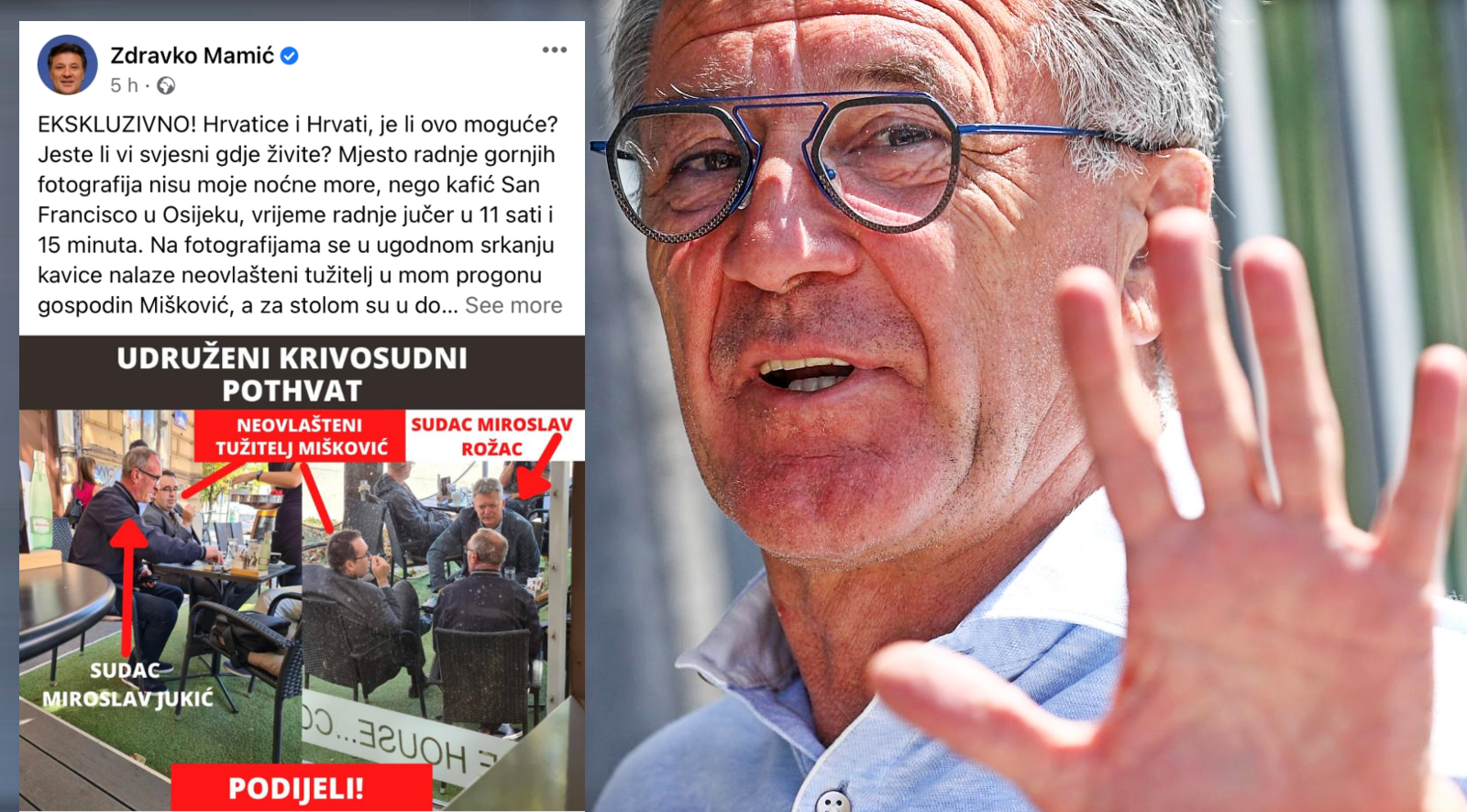 Mamić objavio slike sudaca i zamjenika šefice USKOK-a u kafiću. Reagirao USKOK