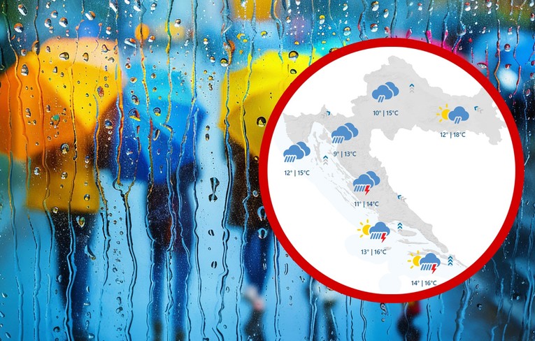Stigla promjena vremena, kiša pada svuda. Moguća grmljavinska nevremena