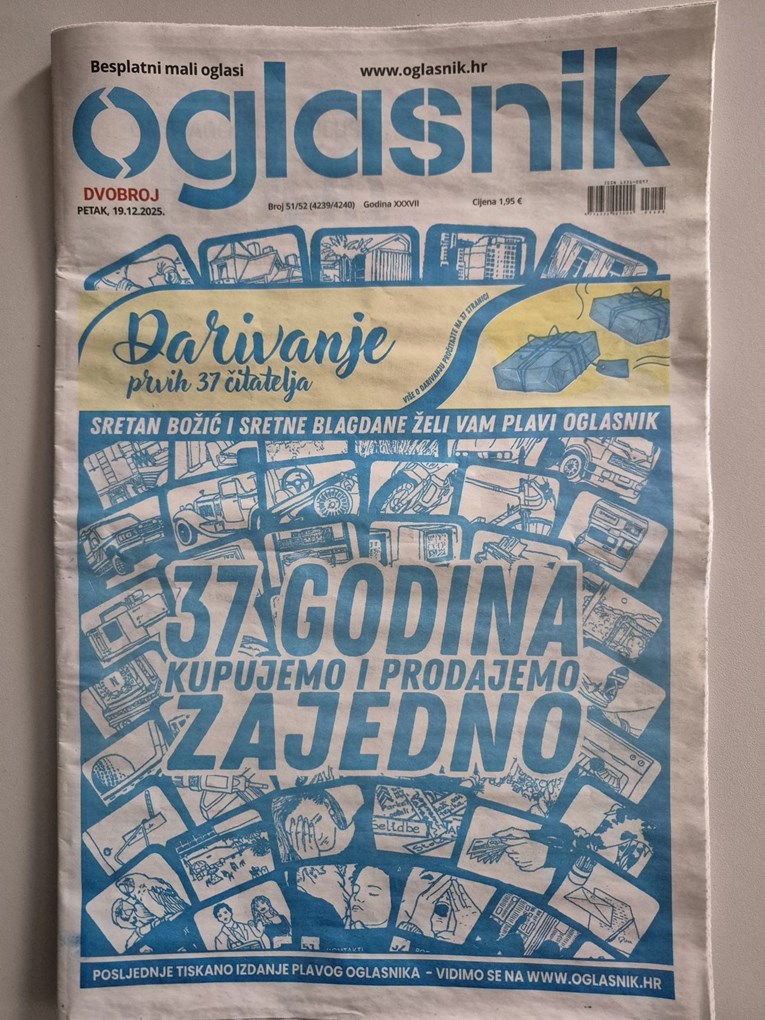 Nakon 37 godina tiskano posljednje izdanje Oglasnika