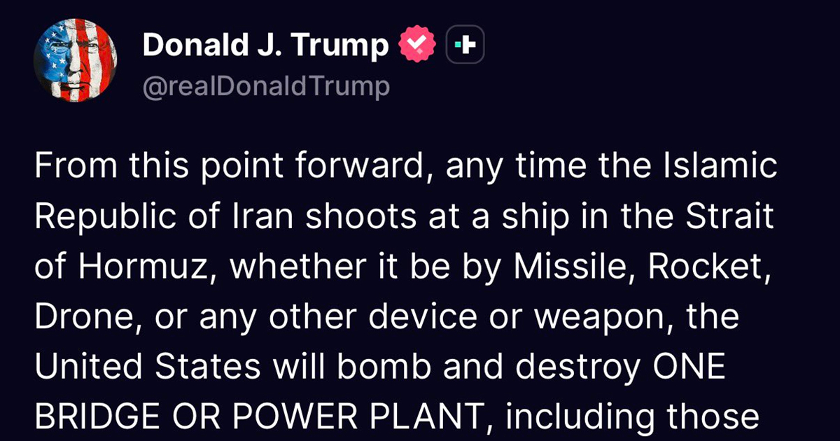 Trump: Od sada za svaki iranski napad na brod, uništavamo JEDAN MOST ILI ELEKTRANU