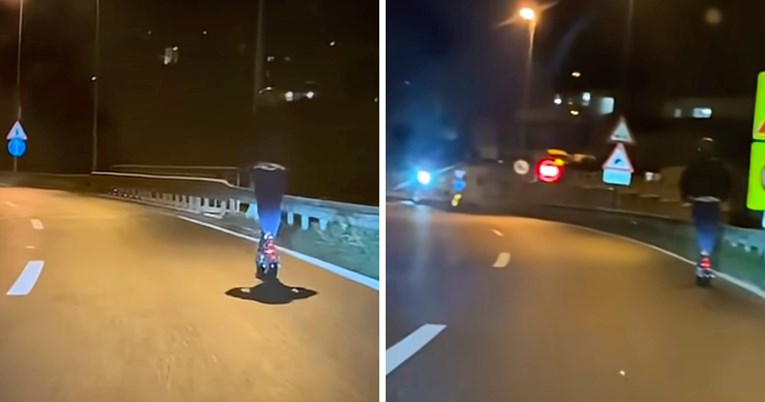 VIDEO Električnim romobilom vozio po brzoj cesti kod Splita