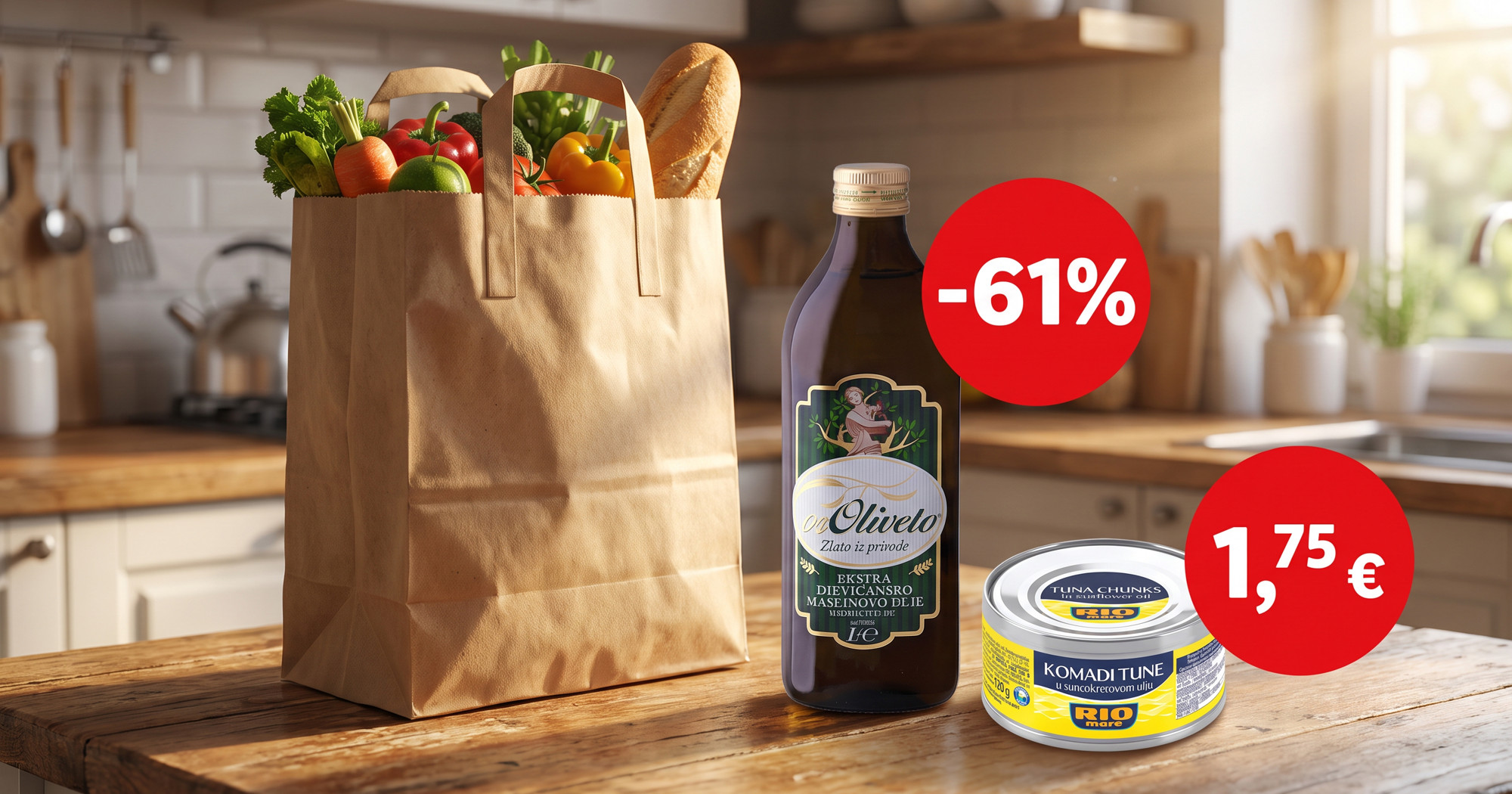 Najbolje cijene danas: Maslinovo ulje na -61%, Rio Mare tuna za 1,75 €