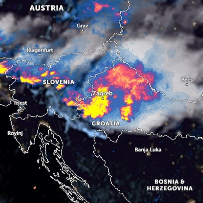 FOTO Pogledajte kako je radar zabilježio razorno nevrijeme nad Hrvatskom