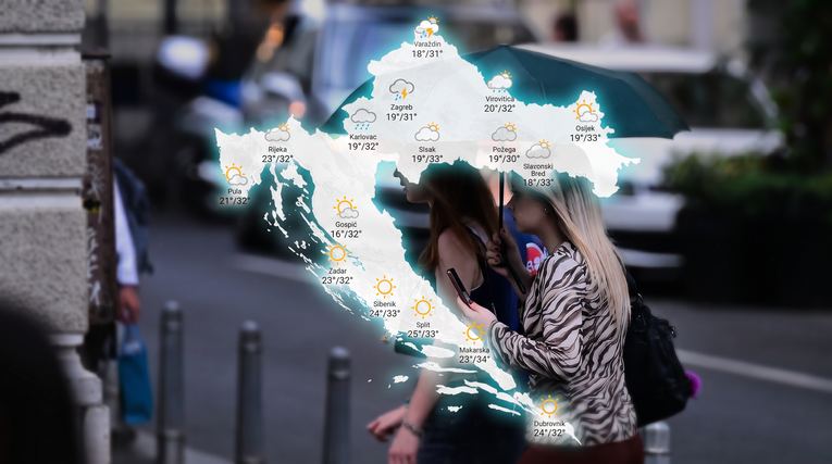 Danas sunčano i vruće, ali dio Hrvatske čekaju pljuskovi i grmljavina