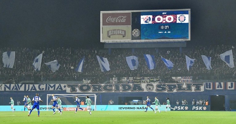 Torcida opet na Maksimiru imala koreografiju s porukom "Mrzim Dinamo"