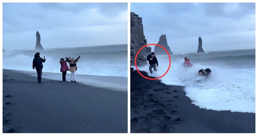 VIDEO Turisti umalo stradali na jednoj od najopasnijih plaža, tip ih nastavio snimati