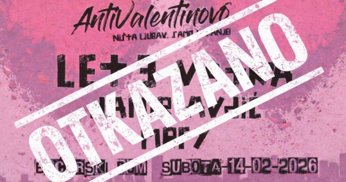 Otkazano Antivalentinovo: "Novog datuma neće biti"