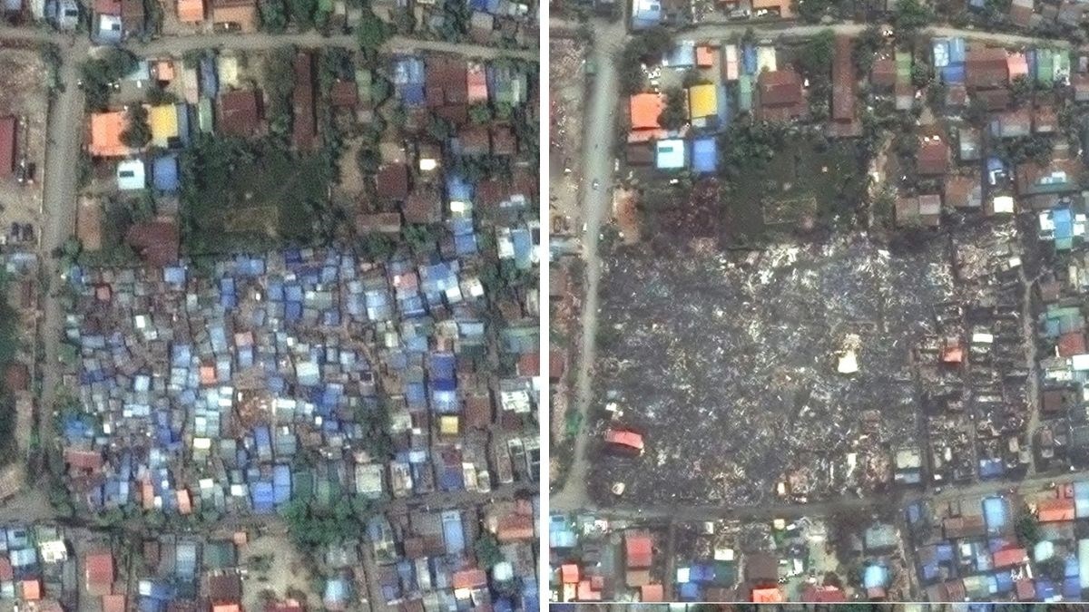 FOTO Ovo su satelitske slike prije i poslije potresa u Mjanmaru